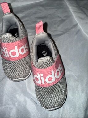 adidas Kids Slip-On Sneakers in Pink and Gray-size 4